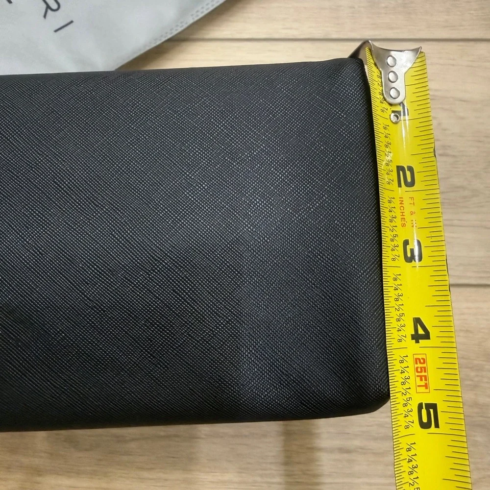 Tahari Black Saffiano Pyramid Case Tri-Fold Cosmetic Toiletry Bag NWT Travel